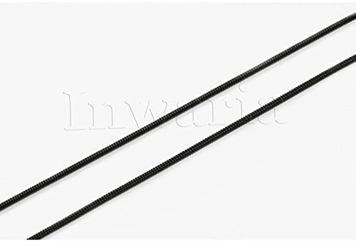 INWARIA Metallkette aus Messing 1,3 mm 1m Schlangenkette Kette Meterware, 1 meter, Schwarz, M-83