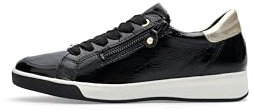 ARA Damen Rom Sneaker, Schwarz Platin, 43 EU