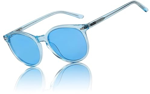DUCO Retro Polarisierte Damen Sonnenbrille Vintage UV400 Schutz Sonnenbrillen Leichtgewicht Acetat Rahmen 1230 (Transparentes Blau)