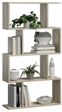 MATKAM BASK 4 Bücheregal aus Holzspanplatten, B/H/T 76,4x141x28cm, Standregal, Würfelregal, freistehend, perfekt als Raumtrenner, in verschiedenen Ausführungen erhältlich (Sonoma Eiche)