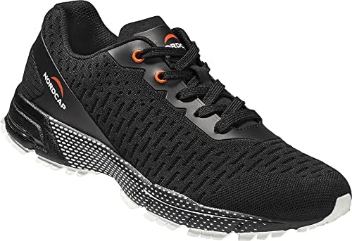 NORDCAP atmungsaktive Outdoorschuhe mit Mesh-Oberfläche, Nahtlose Freizeitschuhe in modischem Design für Frauen und Männer, Ultraleicht & funktionell, griffige Sohle, Schwarz, Gr. 46