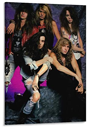 Enartly Leinwand Bedrucken Skid Row Retro American Rock Band Alle Mitglieder Wohnzimmer Poster Schlafzimmer Malerei 60x90cm Kein Rahmen