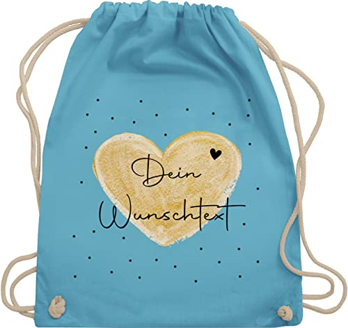 Turnbeutel Rucksack - Aufdruck selbst gestalten - Dein Wunschtext I Geschenk personalisiert Weihnachten I Vatertag I Muttertag I Geburtstag - Unisize - Hellblau - taschen jga beutel wechselkleidung