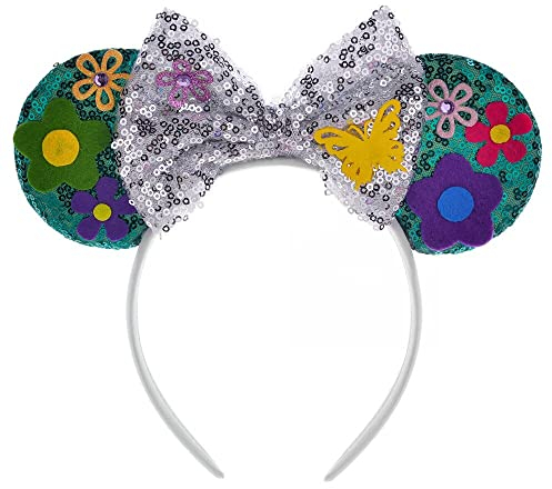 thematys Süße Maus Ohren Haarreif | Glitzer | Haarband | Stirnband | Haarband | Damen | Mädchen | Kinder | Fasching | Karneval | Cosplay | Halloween | Oktoberfest | Hochzeit | Geburtstag (Style006)