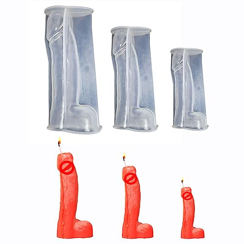3 Penisse Kerzenformen zum Gießen, lustiges Kerzen selber machen Set, Kerzenform DIY Set Erwachsene für Erwachsenen-Mottopartys