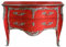 Casa Padrino Barock Kommode mit 2 Schubladen Antik Rot/Silber - Handgefertigte Massivholz Kommode im Barockstil - Handgefertigte Barock Möbel - Edel & Prunkvoll