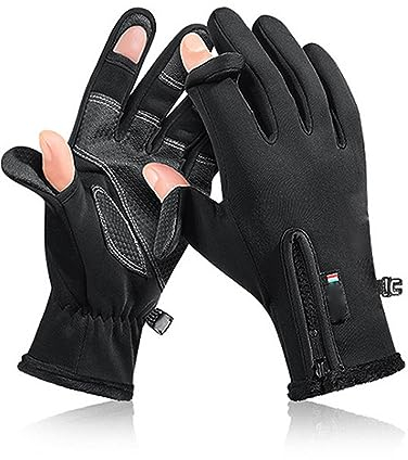 CLDURHGE Touchscreen Handschuhe Radsporthandschuhe Herren Anti-Rutsch Winterhandschuhe Handschuhfutter für Radfahren Laufen Fahren Schwarz-2