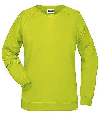 James & Nicholson Damen Raglan Sweatshirt - Sweatshirt aus Bio-Baumwolle mit leicht tailliertem Schnitt | Farbe: Acid-Yellow | Grösse: XS