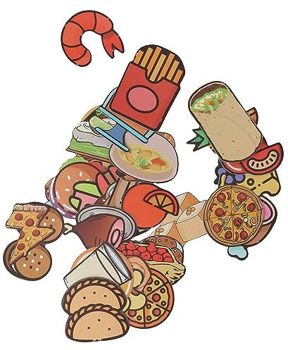 dohobby 100 Pcs Food Stickers, Cute Cartoon Food PVC Water-Proof Luggage Stickers,Party Decorations DIY for Water Bottles, Laptop,Phone Case