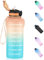 ETDW Gourde de 1500 ml - Grande gourde de sport avec paille et marqueurs de temps - Bouteille d'eau hydratée pour rester hydratée - Tritan sans BPA - Anti-fuite