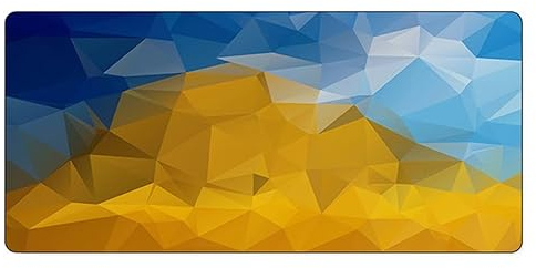 Mauspads Gelb-Blaue Geometrie Gaming Mauspad XXL 600x300x5mm Mousepad Großes Tischunterlage Computer Zubehör rutschfest Schreibtischunterlage Waschbar Widerstandsfähig für Büro Laptop Tisch