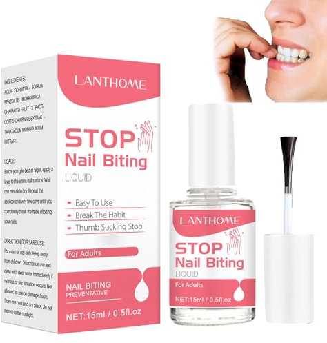 Anti Nail Biting Polish, Quick Drying Stop Nail Biting, Nail Biting Prevention for Adults, Clear Anti Nail Biting Nail Polish Stop Biting Nails Nail Care Bitter Taste Safe Natural Plant Extract