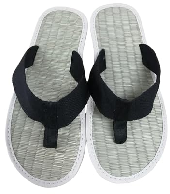 Tongs pour homme 43 Semelle en cuir : pantoufles en cuir pour homme avec semelle intérieure Sandales à semelle souple Sandales de plage tendance Espadrilles confortables Sandales de paille résistantes