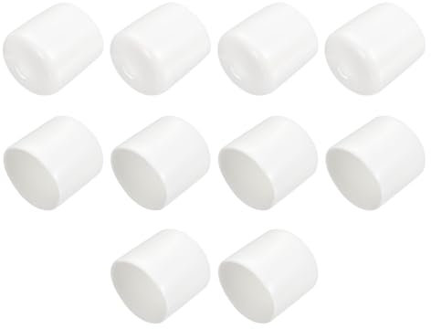 QUARKZMAN 10 Stück Gummikappen, 25mm Rohrstopfen Endkappe Rund Schutzkappen Pfostenkappe Abdeckkappen Zaunpfosten Endspitze Kappen für Gartenstühle Tischbeine Möbelfüße Gleiter, Weiß