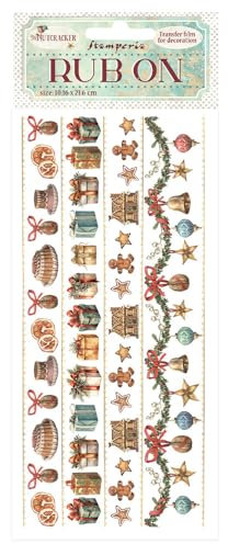 Stamperia - Rub-on for Scrapbooks, Albums, Cards, Bullet Journals and More, Easily Transfer Images onto Paper and Other Surfaces, Perfect for Crafts and Gifting (The Nutcracker, Stripes)