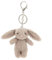 Miokkley Niedlicher Hasen-Plüsch-Schlüsselanhänger für Rucksack, 8,9 cm, Mini-Kaninchen-Schlüsselanhänger, Geldbörse, Charm-Anhänger, Geschenk für Mädchen und Frauen, Graurosa, Größe S