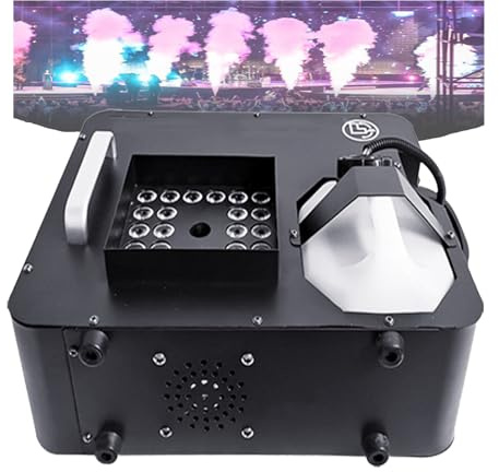 Máquina De Humo De 1500 W, Máquina De Humo Vertical Con Luces LED De 24 Colores, Distancia De Pulverización De Humo De 8 M, Pulverización Vertical, Adecuada Para Fiestas, Escenarios
