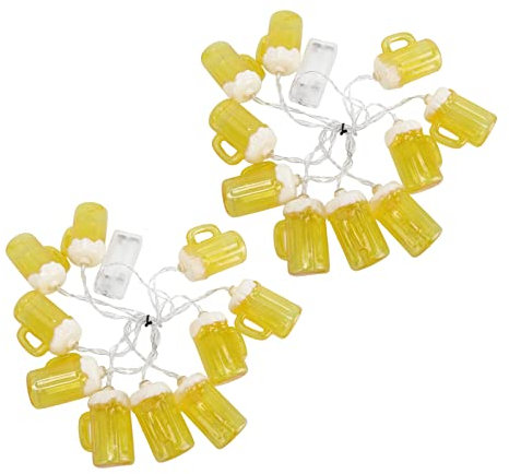 Leapiture 2 Stück LED-Lichterkette, Bier-Lichterkette, Dekoration, Partys, Urlaub, Lichterkette, Zuhause, dekorative Lichterkette, LED-Lichterkette für den Außenbereich, Set für