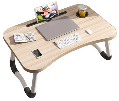 Overbed Tisch Laptop Schreibtisch mit faltbaren Beinen Workstation Tisch Faltbarer Laptop Stand Bett Fach für TV Sofa Studie Computer Ipad Buch
