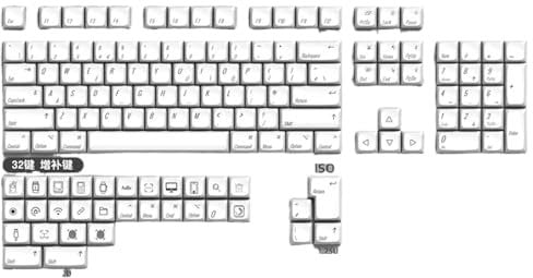 Custom PBT Keycap Set Compatible With Mechanical Keyboards Minimalist Style XDA Profile Compatible With Korean Russian Japanese Layouts(136key-UK)