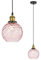 LFsem Lámpara Colgante de Bola de Cristal de 15cm, Lámpara Colgante de Techo Retro Industrial con Base de Bronce E27 Lámpara de Araña para Cocina, Comedor, Dormitorio y Restaurantes (Rosa)