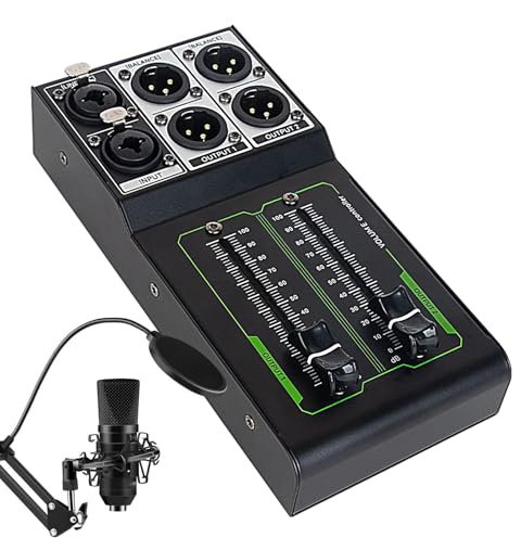 Studio Monitor Controller, Passive Professional Volume Controller, 1 Input 2 Output, 70mm Smooth Fader, High Fidelity Sound, Noise Control, for Studio and Home Audio Systems