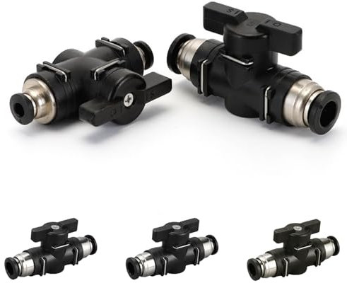 Lot de 5 connecteurs pneumatiques - Valve pneumatique de 12 mm avec raccord rapide - Valves de régulation du débit d'air pour raccords de tuyau d'air