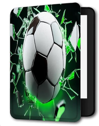 Case for 6 Kindle Paperwhite 5/6/7th Generation Case 2012,2013,2015,2016 Version (Model: EY21 / DP75SDI),Slim PU Leather Hard Cover for Kindle Paperwhite 6 inch,Glass Football