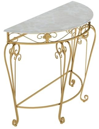 YGER JZGB Console Ingresso, Consolle Ingresso Legno con Strumenti di Installazione, Struttura di Supporto in Ferro, per Soggiorno, Bagno, Corridoio(Gold,60x30x70cm/24x12x28in)