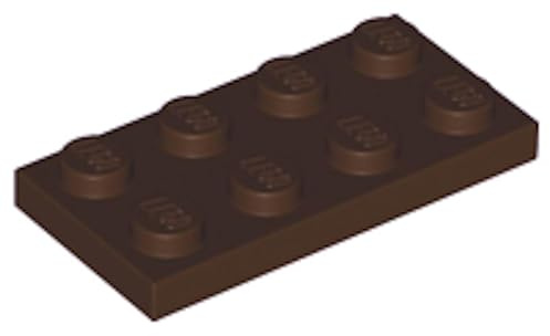 LEGO Construction Plate 2x4, Part 3020 (Dark Brown, 10, Bricks)