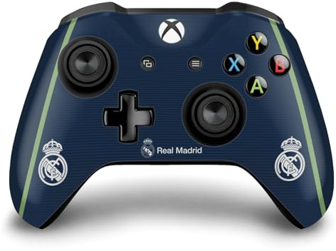 Head Case Designs Offizielle Real Madrid CF Dunkelblau Abzeichen Vinyl Haut Gaming Aufkleber kompatibel mit Xbox One S/X Controller