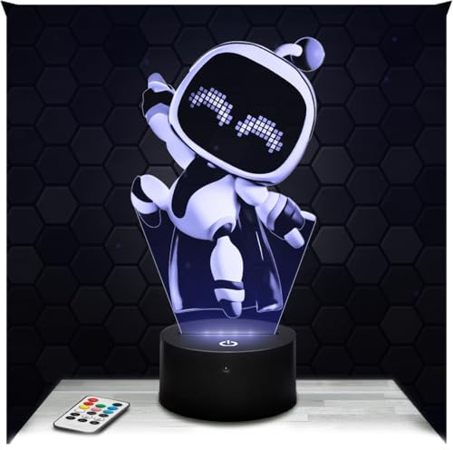 Lampephoto.fr - Lampe Astro b. 3D Touch Nachtlicht Videospiele | Made in France, Sockel wählbar, dimmbar, Batterie/USB, HD-Lasergravur, Geschenk für Gamer & Geeks