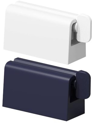 Healvian 2 Stück Zahnpastatubenausdrücker mit Halter aus Abs und Silikon Waschbar mit Dosierkontrolle für Badezimmer und Zahnpastatuben