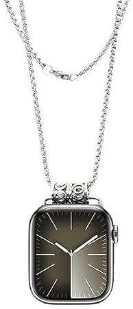 Watch Band Compatible with Apple Watch Necklace Fob Clip on Keychain Pendant Lanyard Carabiner Pocket Watch Case Chain Arm/Ankle Adapter Holder Badge Belt clip Nurse Strap Iwatch Necklace Women Men