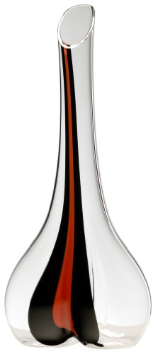 RIEDEL Black Tie Smile Dekanter-Rot, Einzelpackung,klares/rotes/schwarzes Kristallglas,handgefertigt