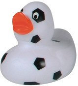 S.B.J - Sportland Badeente - Quietscheente Fußball weiß/schwarz