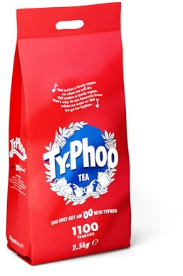 Typhoo • Black Tea Bags • 1100 Tea Bags • Kenyan & Malawian Blend • Bold • Full-Flavoured • Everyday Brew • Vegetarian Friendly • Blended in the UK • Ethical Sourcing