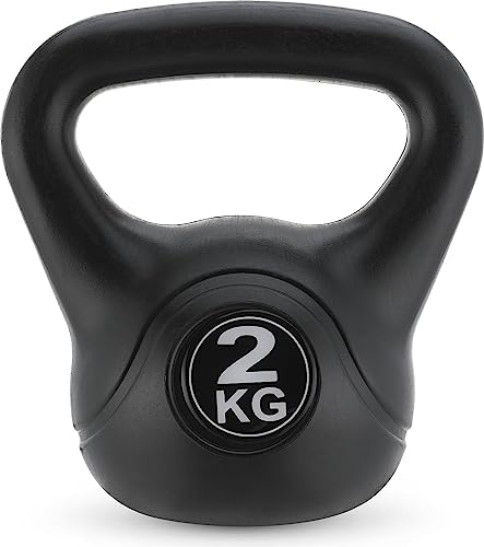 Gymtek Kettlebell 2kg, Gewichte Hantel für Krafttraining, Workout Gewicht mit Ergonomischer Griff, Kettlebell für Muskeltraining, Sport Geräte für Zuhause, Fitness, Gymnastik, Home Workout Equipment