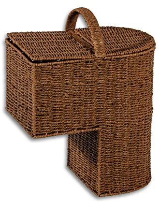Trademark Innovations Cesta de almacenamiento para escalera de 38.7 cm con asa