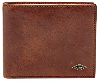 Fossil Herren Bifold Coin Pocket Wallet Reisezubehör-Faltbare Brieftasche, Braun, Einheitsgröße