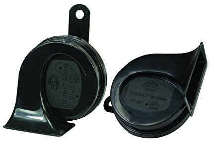 HELLA 3FH 011 225-831 Fanfare - HELLA ESSENTIAL HORN TE20 SET - 12V - 110dB(A) - 400Hz-500Hz - Hochton-Tiefton - elektrisch - ECE - Gehäusefarbe: schwarz - Menge: 2