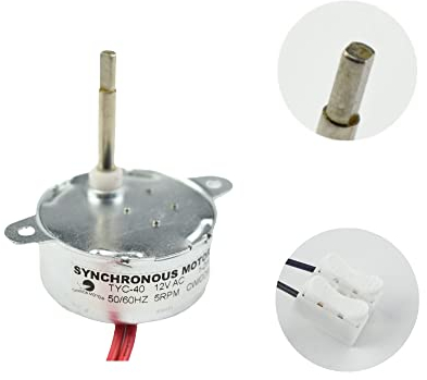 CHANCS Longueur de l'arbre 35MM TYC-40 Petit moteur 12V AC Moteur synchrone 5RPM Arbre plat pour fibre optique Lumière Noël Ornamen
