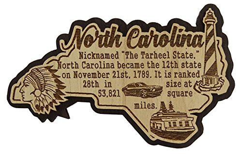 Printtoo USA North Carolina State Map Wooden Magnet Souvenir Fridge Magnet Gift