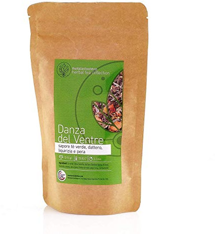 Theitalianfoodshop Tisana Danza del Ventre con Tè Verde China Sencha Dattero Liquirizia Pera, Pepe Rosa, Cardamomo Digestiva,
