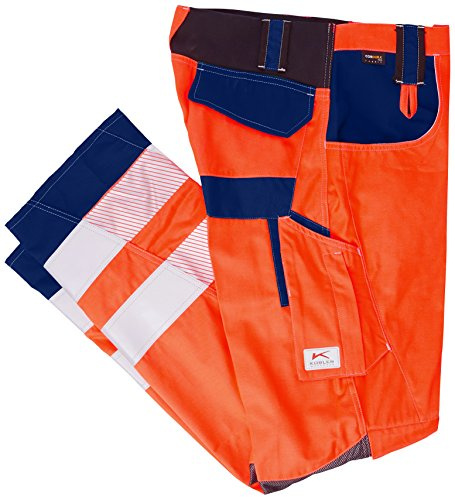 KÜBLER REFLECTIQ Warnschutz-Sommerhose PSA 2 | Warnorange/Blau | Größe 98 (Lang)