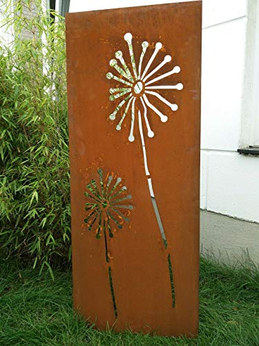 Zen Man Garten Sichtschutz aus Metall Rost Gartenzaun Gartendeko edelrost Sichtschutzwand 031654-2 B50*H125cm