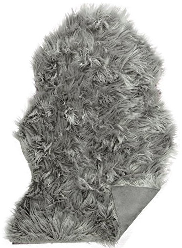 CelinaTex Furry Läufer 60 x 90 cm grau Hochflor Bettvorleger Schaffell-Imitat Kunstfell Flurteppich Teppichläufer