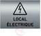 AUA SIGNALETIQUE - Plaque de porte Aluminium brossé imprimé AluSign - 210x150 mm - Double Face adhésif au dos (Local électrique)