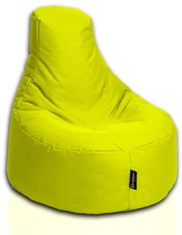 BuBiBag Gamer Sitzsack, Lounge Sessel, Gaming Sitzsäcke, Indoor & Outdoor Kissen für Kinder und Erwachsene (Gelb;Ø:80cm)