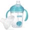 Nuby No Spill 360 - Vaso de Tritan con popote con peso y tapa higiénica, 8 onzas, taza de entrenamiento, color verde azulado